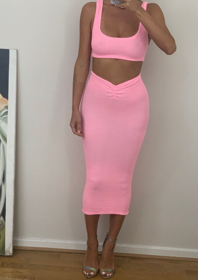 Pink midi best sale skirt co ord