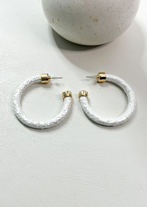 Textured Pearly Hoop Earrings