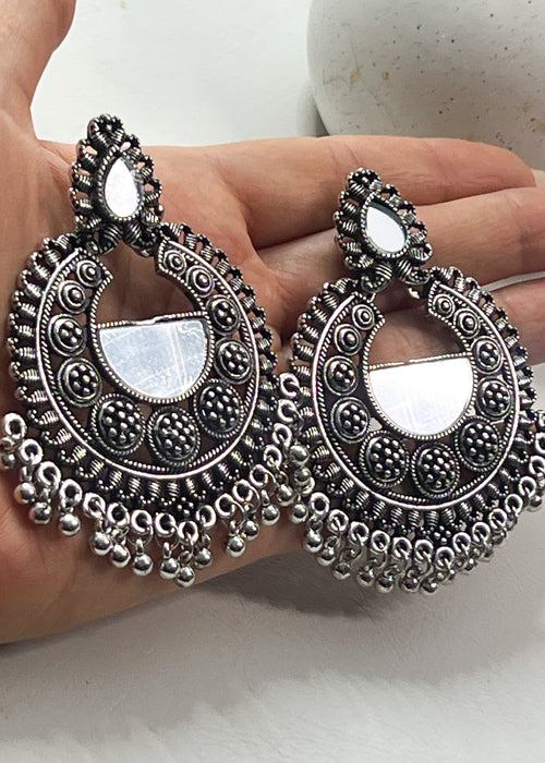 Silver Mirrored Boho Earrings