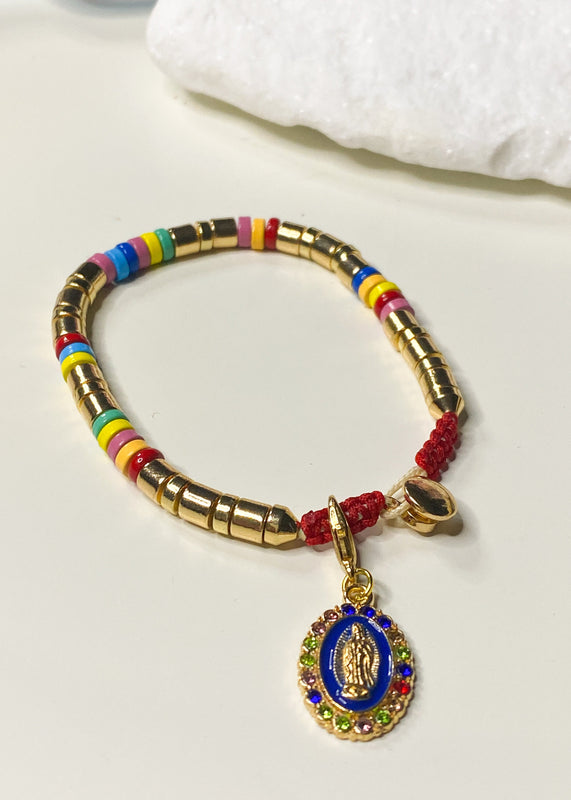 Pulsera con dijes desmontables de oro y esmalte