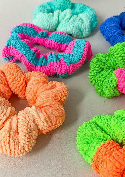 Two Tone Crinkle Scrunchies