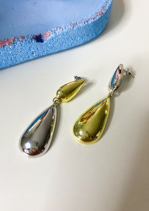 Teardrop Earrings in Gold & Silver