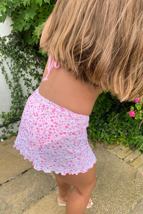 Triangle Bikini & Floral Sarong in Baby Pink Age 3-6