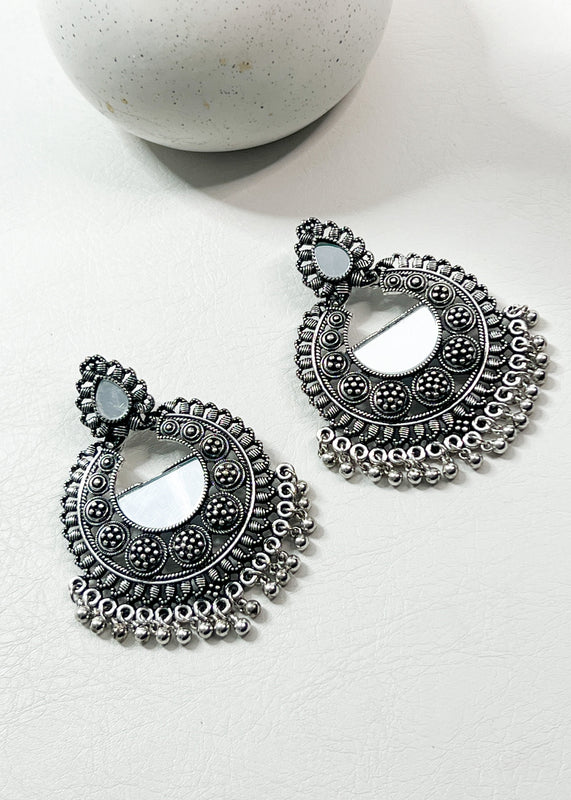 Silver Mirrored Boho Earrings