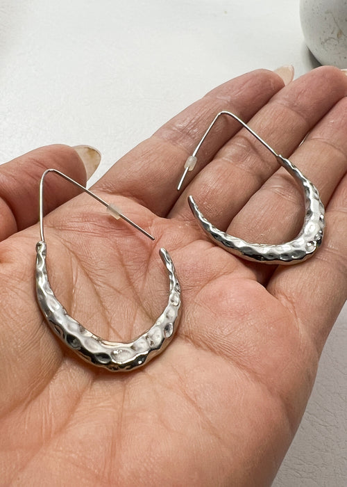 Molton Abstract Silver Hoops