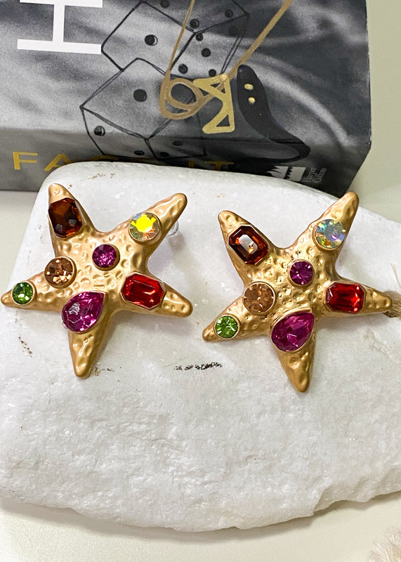 Jewelled Starfish Earrings