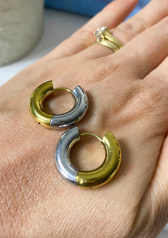 Mixed Metal Chunky Hoops