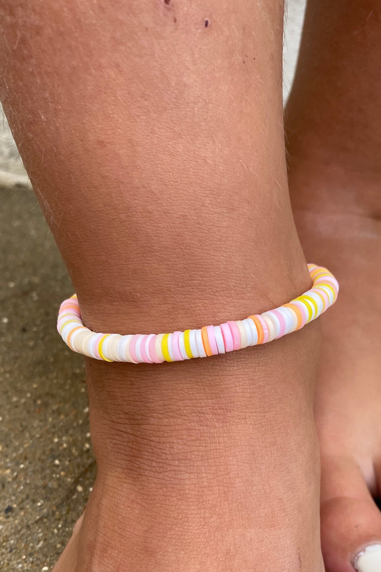 Pinky Coral Beaded Anklet