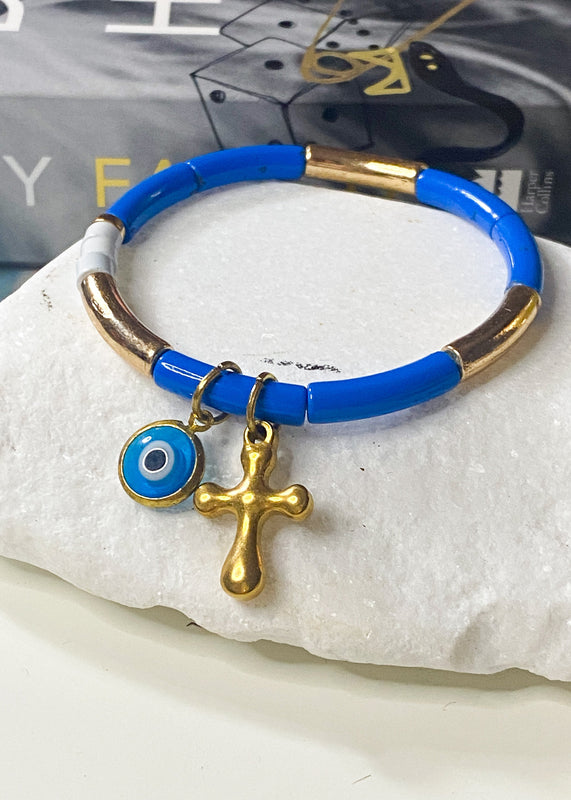 Enamel & Gold Plate Charm Bracelet