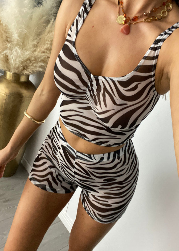 Ruch Vest & Shorts in Zebra Mesh