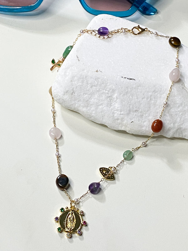 Colourful Stone Icon Necklace