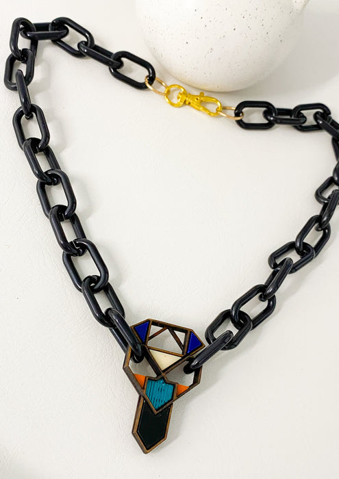 Art Deco Chunky Resin Necklace