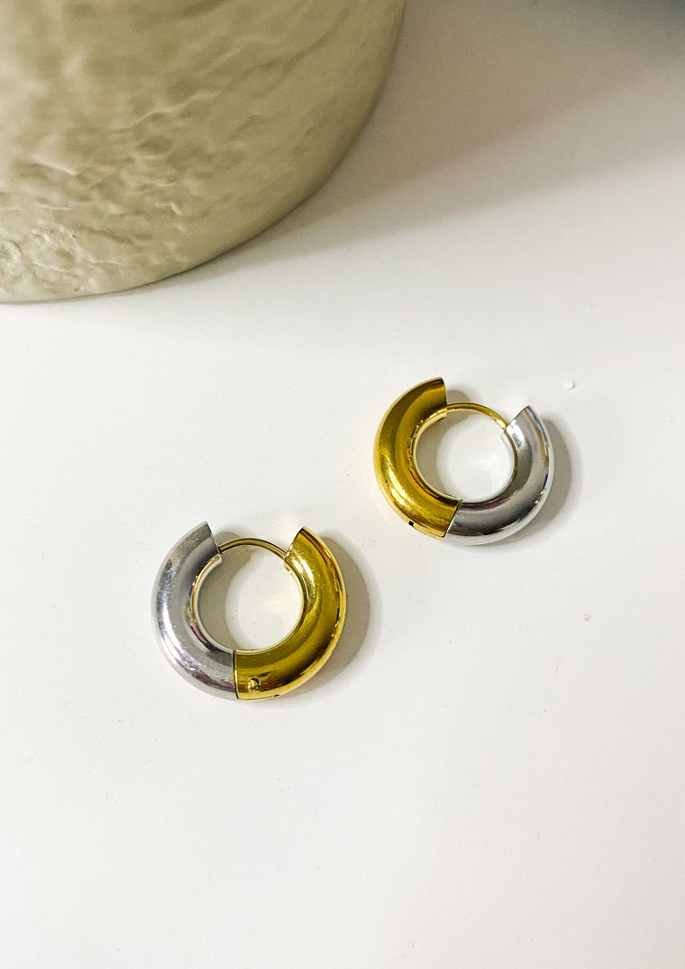 Mixed Metal Chunky Hoops