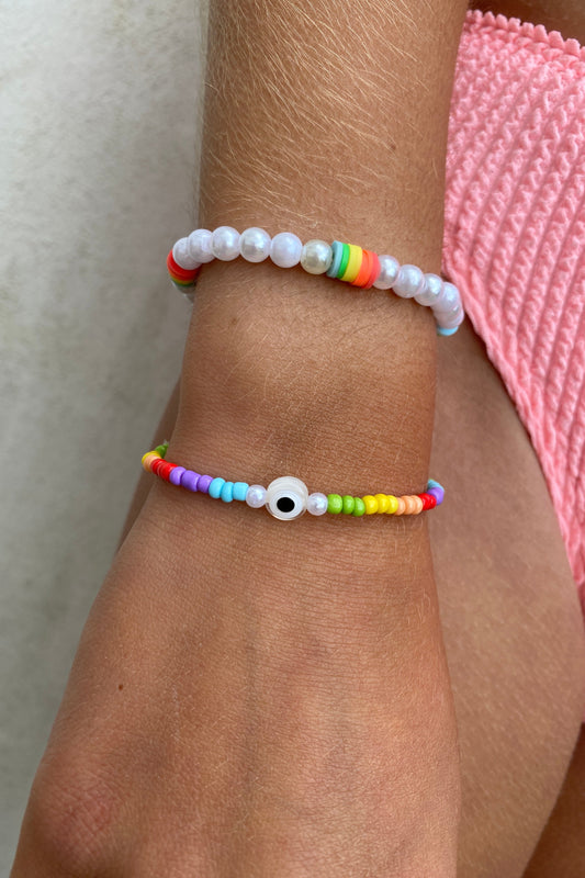 Rainbow Beaded Beachy Bracelets