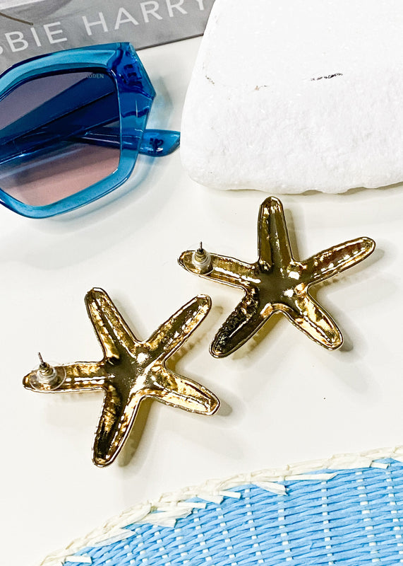 Gold Starfish Earrings