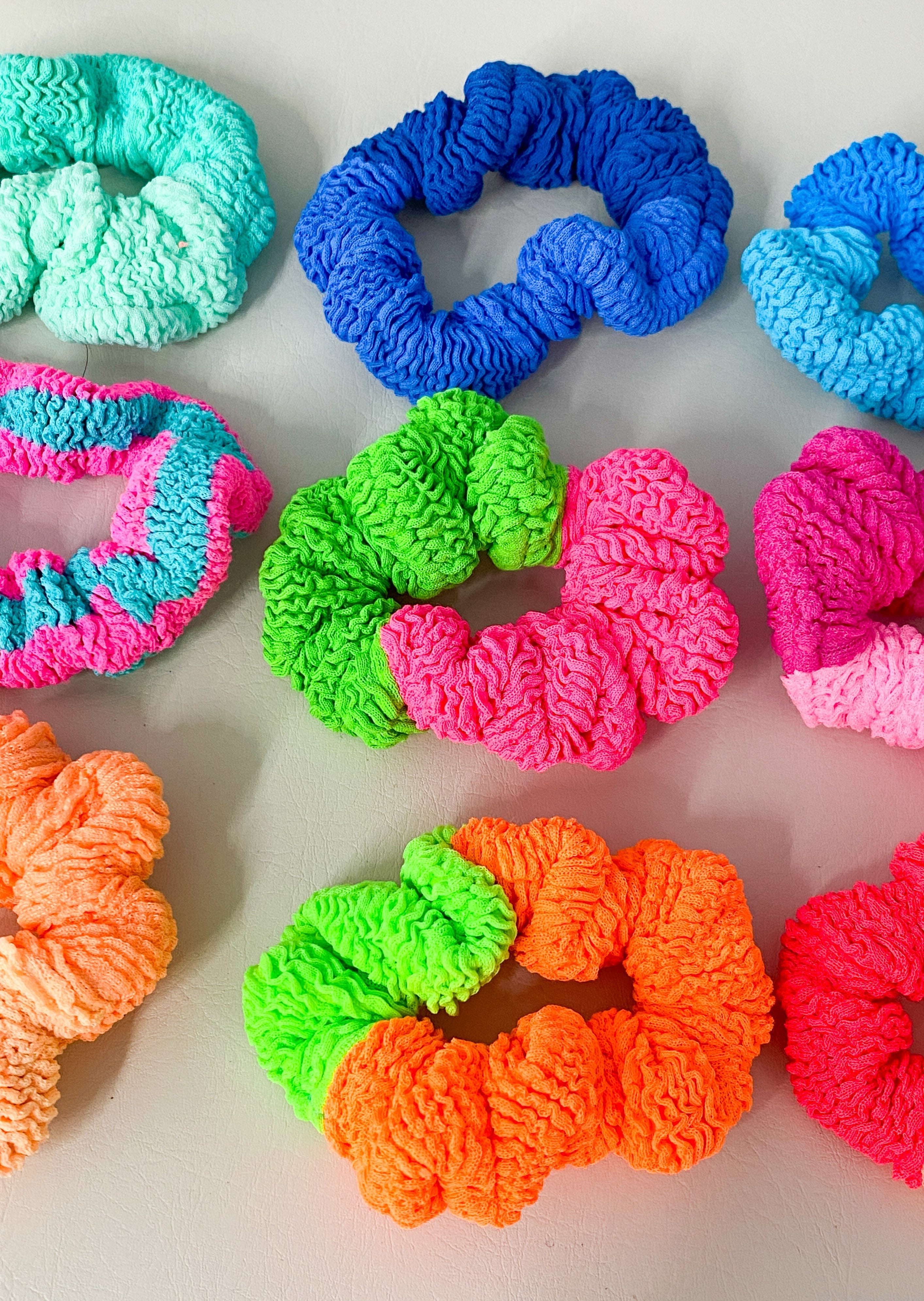 Two Tone Crinkle Scrunchies