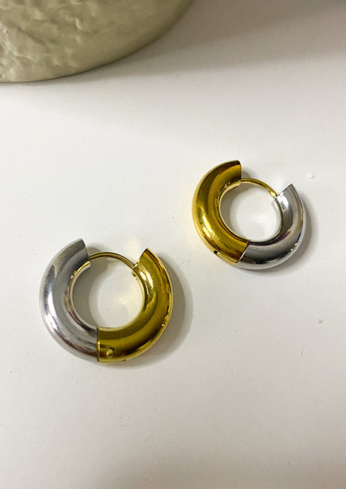 Mixed Metal Chunky Hoops