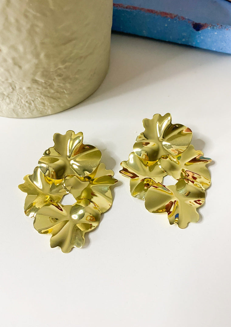 Gold Coral Reef Earrings