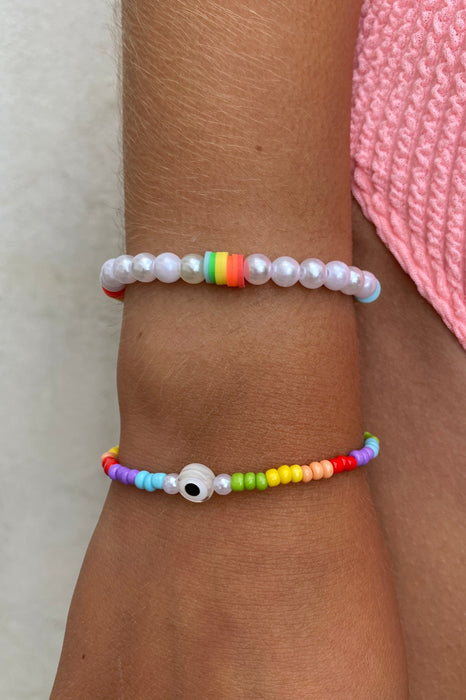 Rainbow Beaded Beachy Bracelets