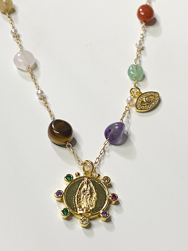 Colourful Stone Icon Necklace