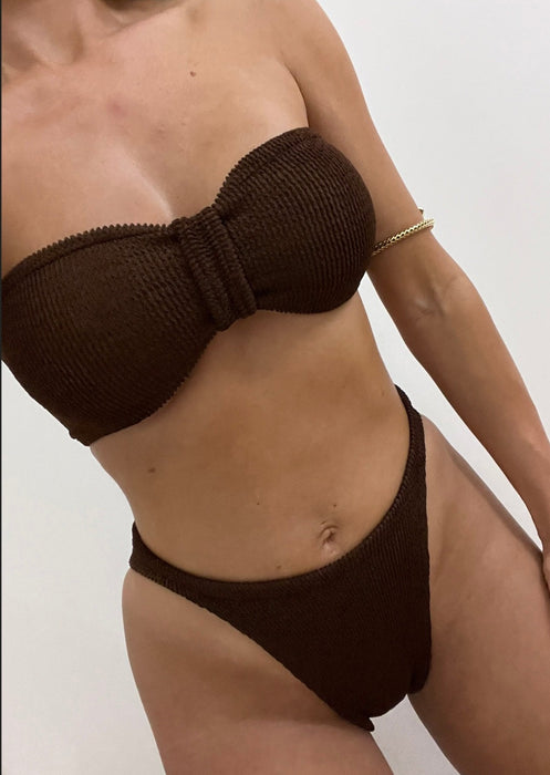 Chocolate Brown Crinkle Sweetie Bikini