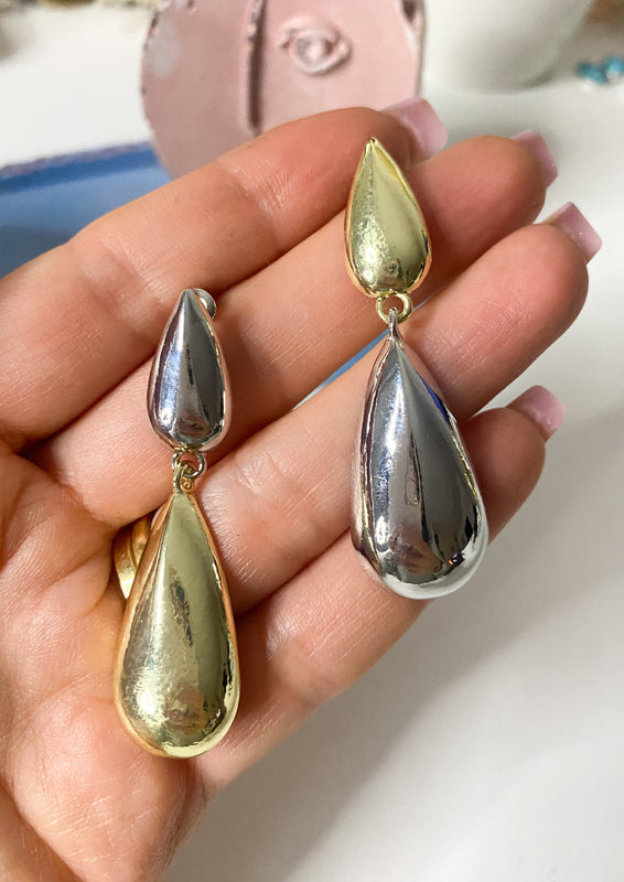 Teardrop Earrings in Gold & Silver