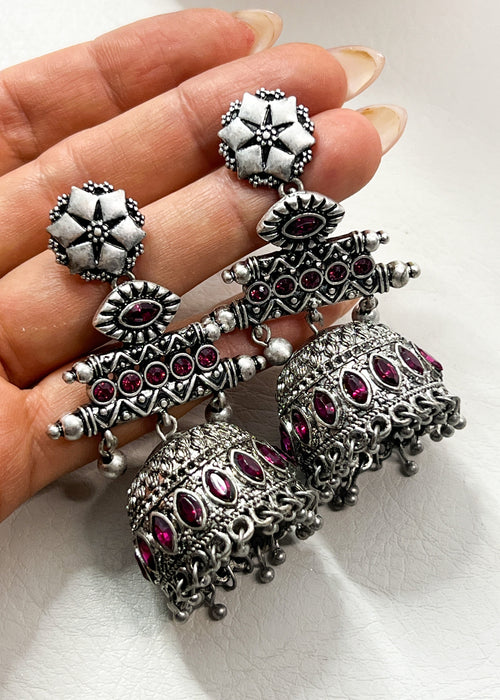 Chunky Silver Boho Earrings