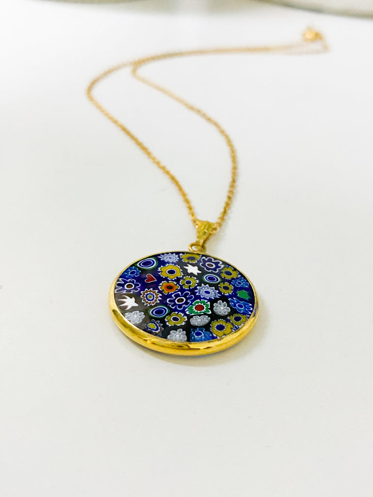 Blue Murano Glass Pendant Necklace