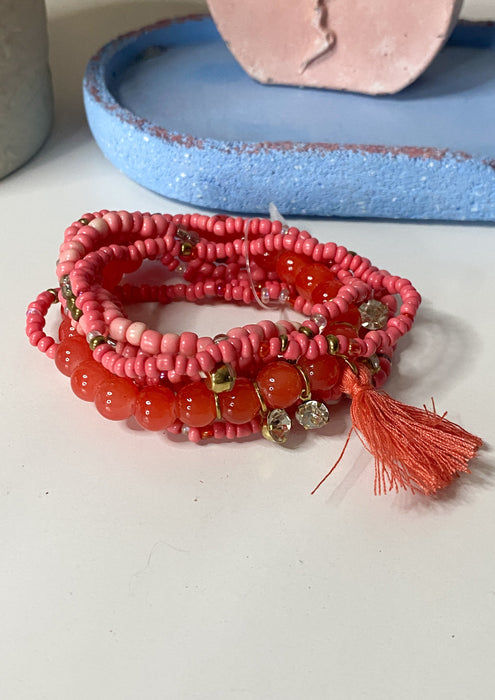 Peach Mix Beachy Stacking Bracelets