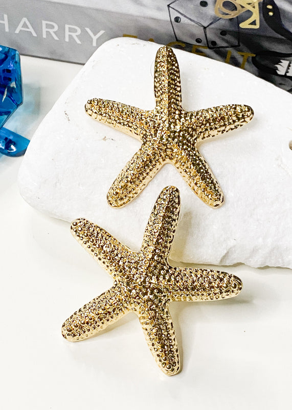 Gold Starfish Earrings