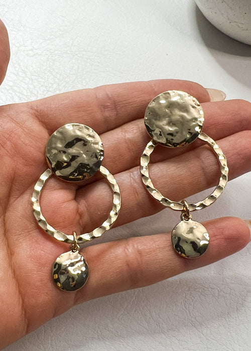 Hammered Loop Doorknocker Earrings