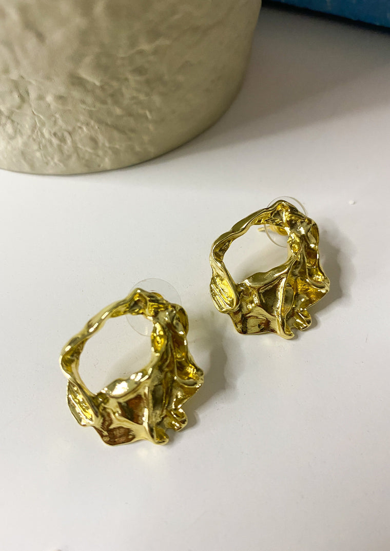 Pendientes dorados estilo retro Molton