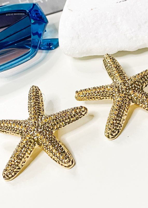 Gold Starfish Earrings