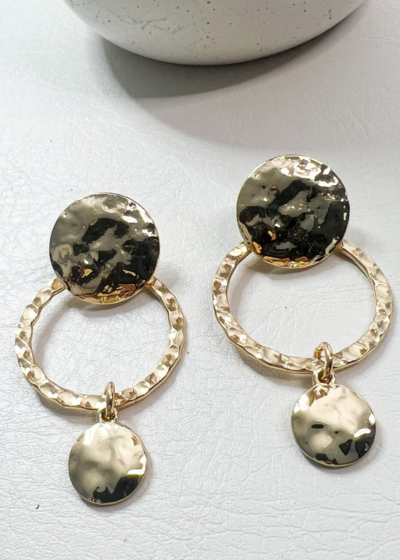 Hammered Loop Doorknocker Earrings