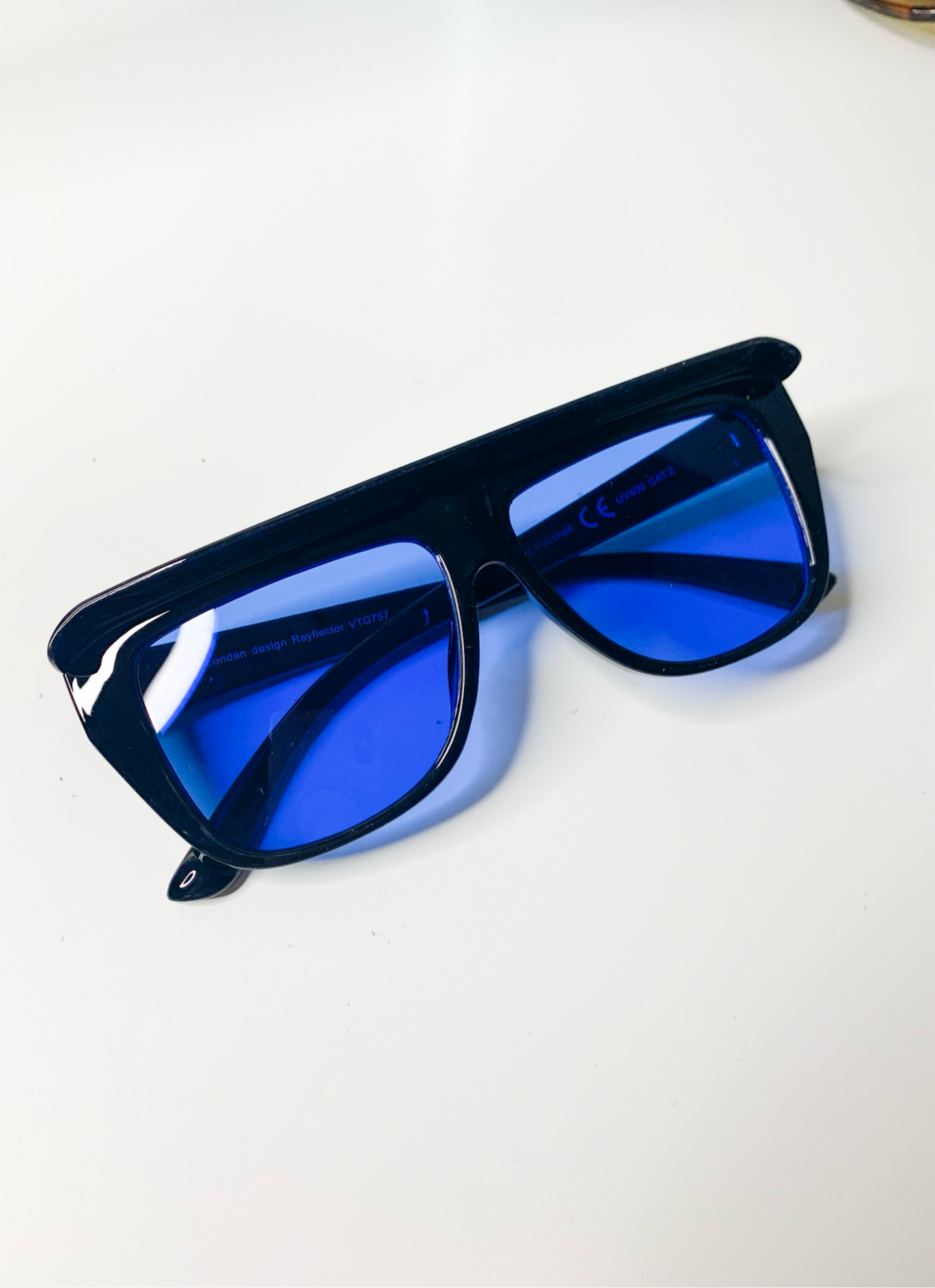 Oversize 80’s Visor Sunglasses Blue