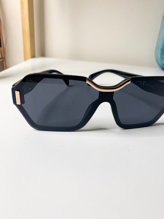 Gold Tipped Sunglasses Black