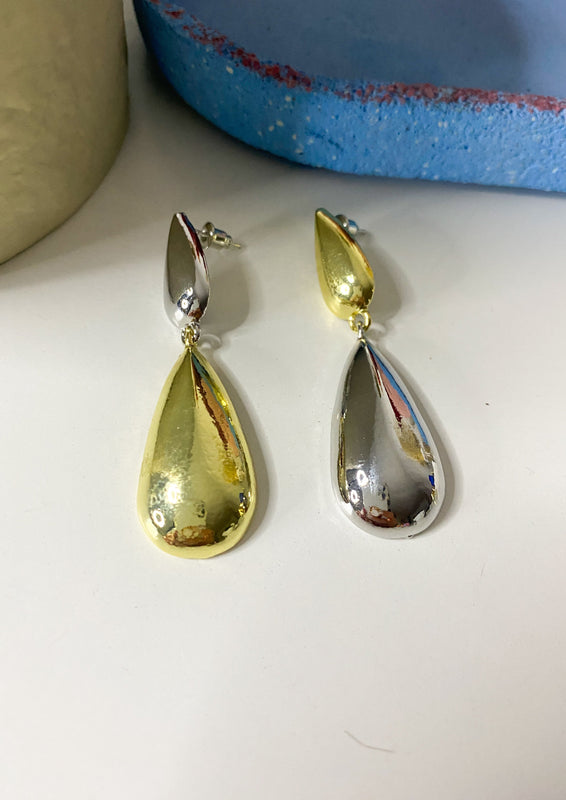 Teardrop Earrings in Gold & Silver