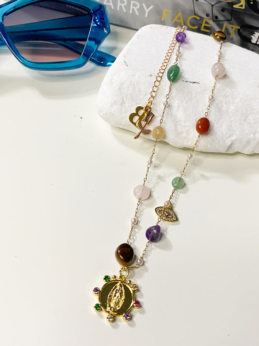 Colourful Stone Icon Necklace