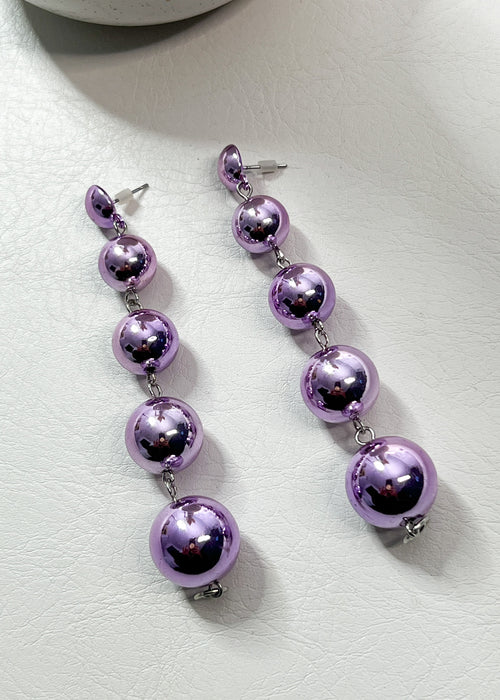 Metallic Lilac Drop Earrings