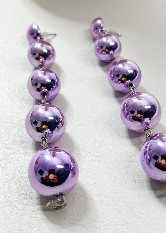 Metallic Lilac Drop Earrings