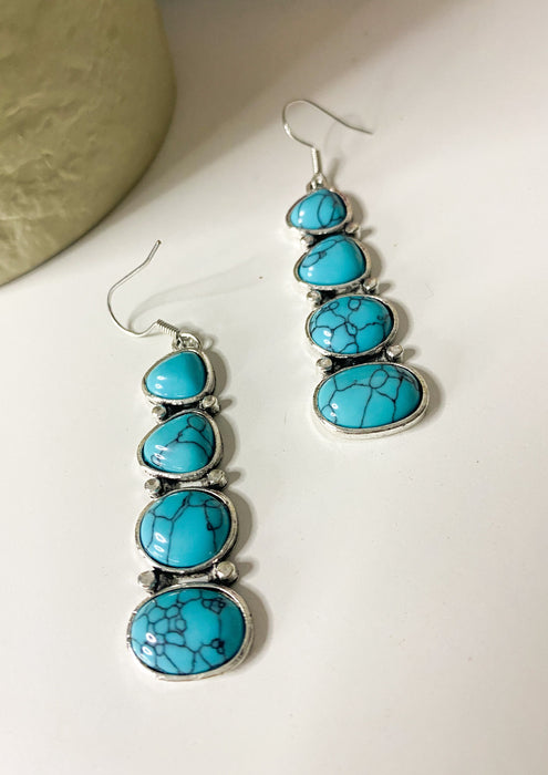 Turquoise Stone Drop Earrings