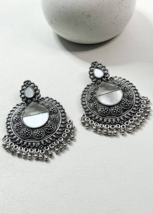 Silver Mirrored Boho Earrings