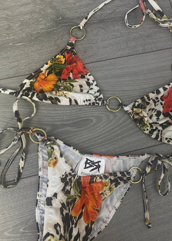 Leopard Hibiscus O-Ring Bikini