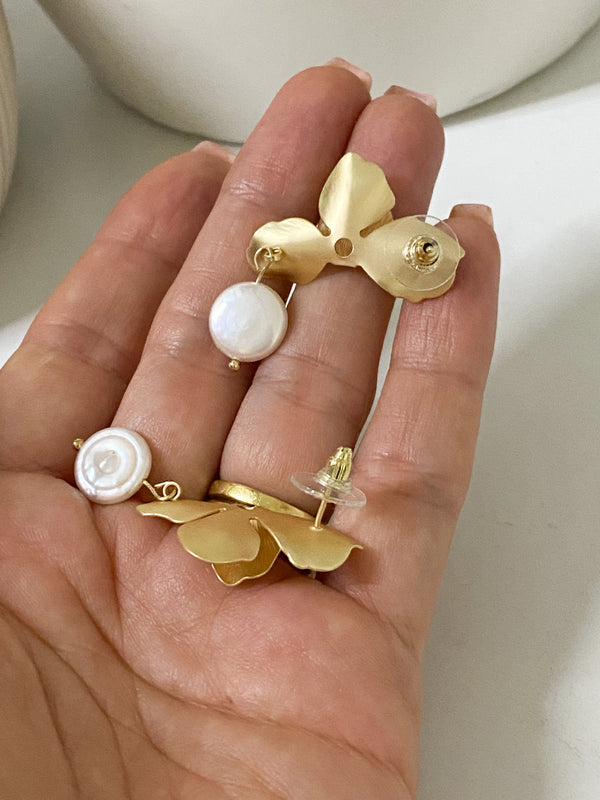 Pearl Petal Earrings