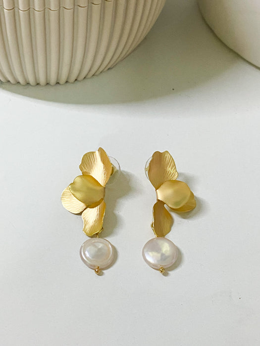 Pearl Petal Earrings