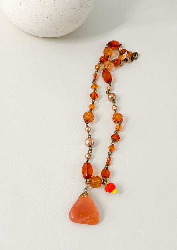 Terracotta Beaded Pomegranate Necklace