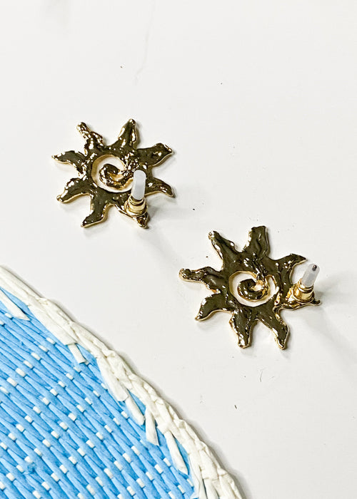 Retro Stylised Sun Earrings