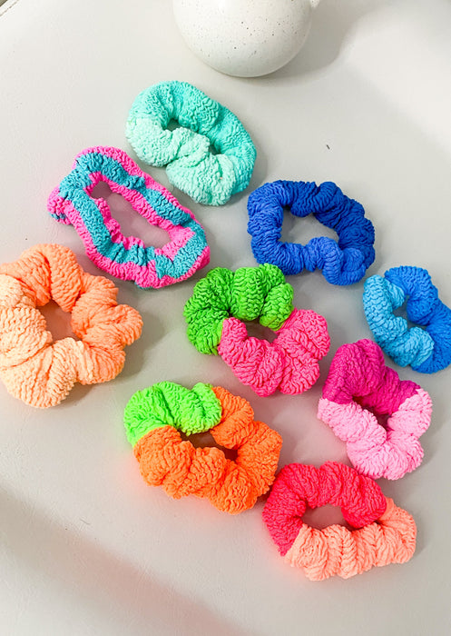 Two Tone Crinkle Scrunchies