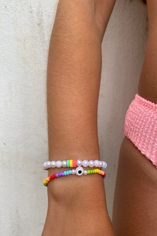 Rainbow Beaded Beachy Bracelets