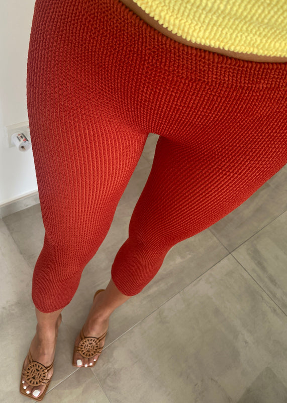 Terracotta Crinkle Capri’s